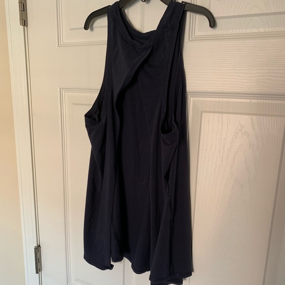 Lululemon navy tank top with open back, tie-able - Picture 2 of 5